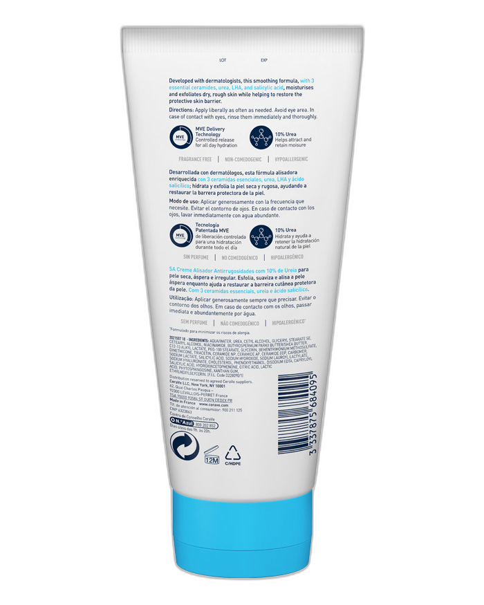 CeraVe Crema Alisadora Anti-rugosidades con Ácido Salicílico 170 gr
