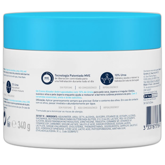 CeraVe Crema Alisadora Anti-rugosidades con Ácido Salicílico 340 gr