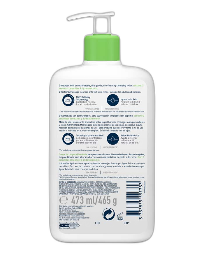 CeraVe Limpiadora Hidratante 473 ml