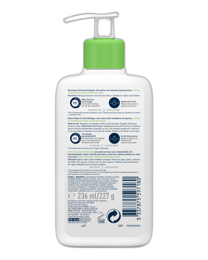CeraVe Limpiadora Hidratante 236 ml