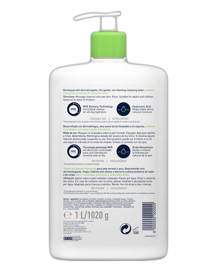 CeraVe Limpiadora Hidratante 1 L