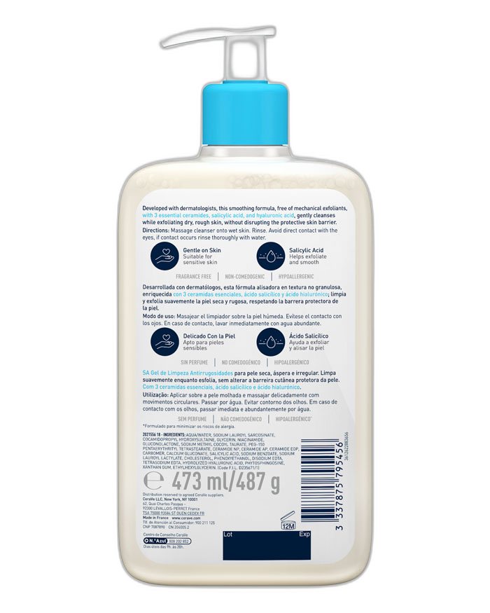 CeraVe Limpiador Anti-rugosidades con Ácido Salicílico 473 ml