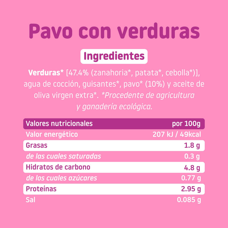 Smileat Tarrito de Pavo con Verduras 230 gr