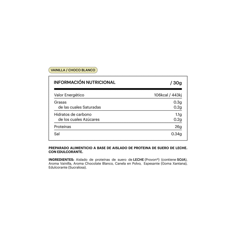 Be Levels Whey Isolated Protein 750 gr Vainilla / Choco Blanco